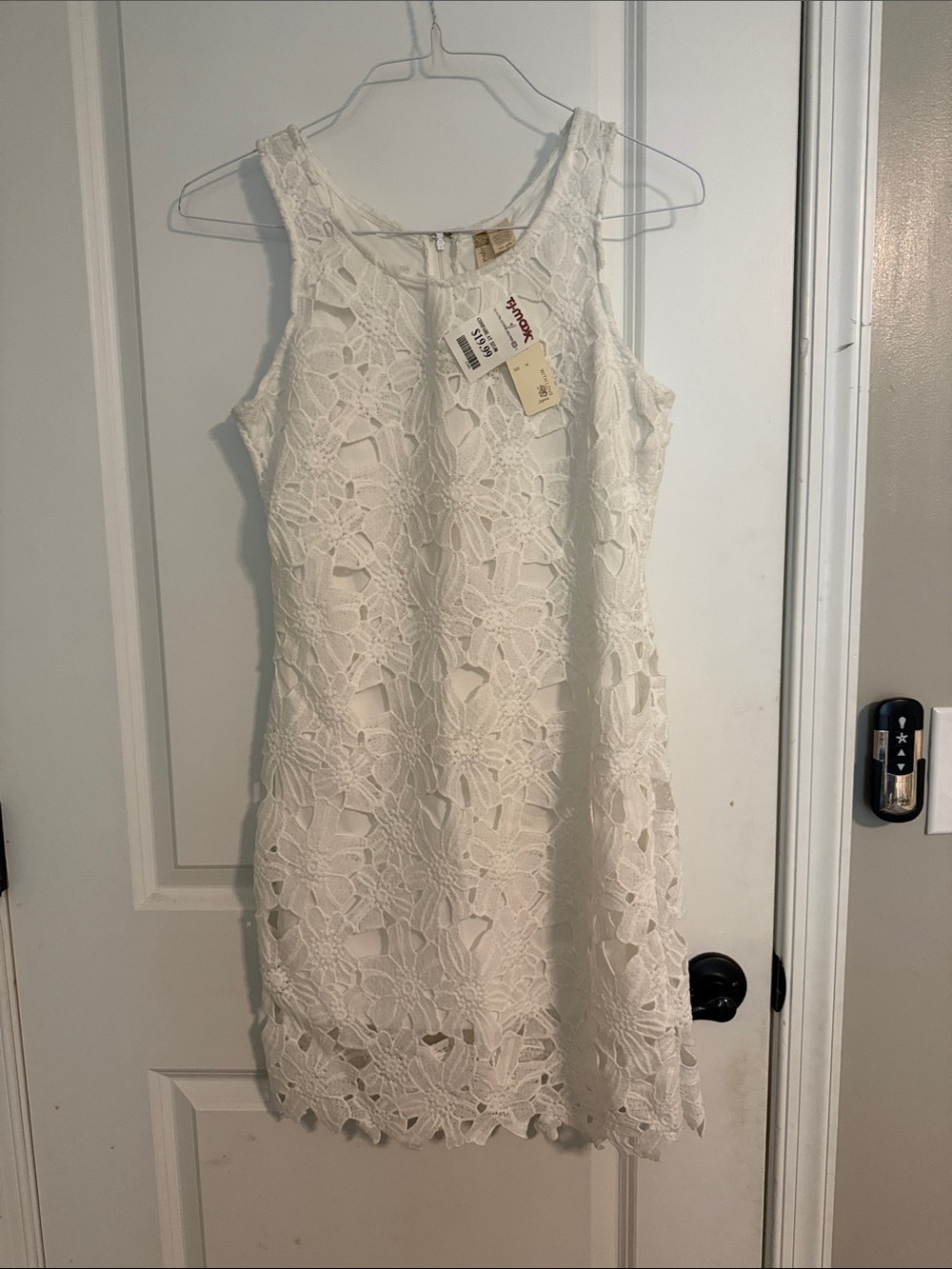 Japna White Floral Lace Mini Dress